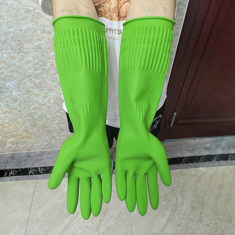 Dish Glove Rubber - زوج من قفازات السيليكون المطاطية لغسل