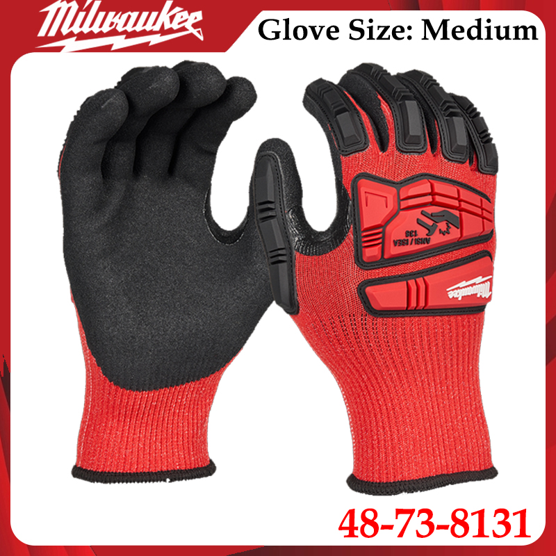 Motorcycle Glove Knuckle - قفازات العمل ميلووكي 48-73-8131 متوسطة التأثير