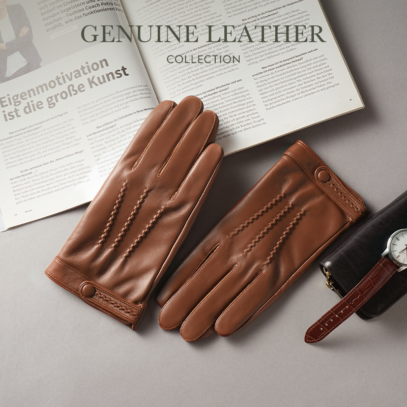 قفازات رجالية من جلد الغنم الط - مراجعة Leather Driving Glove وسعره